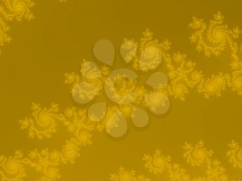 Golden yellow Mandelbrot set abstract fractal illustration useful as a background
