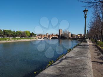 View of River Adige in Verona, Italy