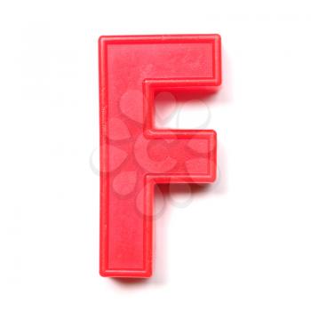Magnetic uppercase letter F of the British alphabet