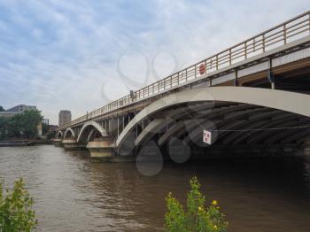 Panoramic view of River Thames in Chelsea, London, UK