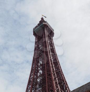 The Blackpool Tower on the Pleasure Beach in Blackpool, Lancashire, UK