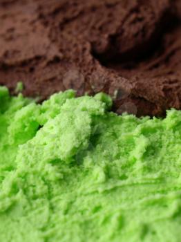 Detail of Mint Chocolate flavour ice cream