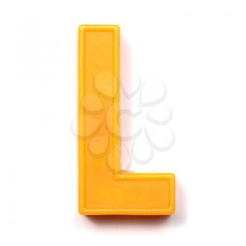 Magnetic uppercase letter L of the British alphabet
