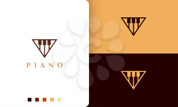 piano school logo or icon in a minimalist and modern style