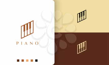 simple and modern learn piano logo or icon