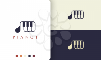 simple and modern piano composer logo or icon