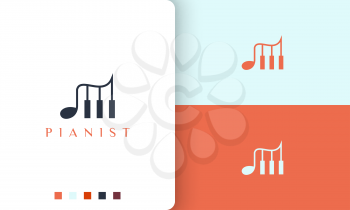 simple and modern logo or icon for piano app