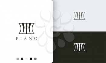 simple and modern piano musician logo or icon