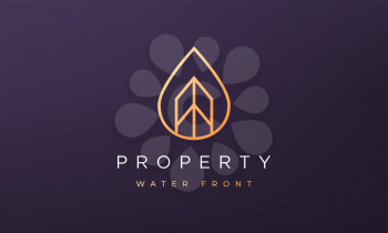 luxury property and water logo concept in a minimal and modern style