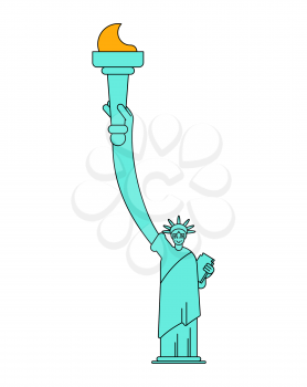 Statue of Liberty linear style. Landmark America. USA Sculpture New York. American symbol of freedom
