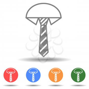 Necktie gray vector icon in simple style