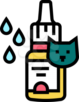 eye drops for cat color icon vector. eye drops for cat sign. isolated symbol illustration