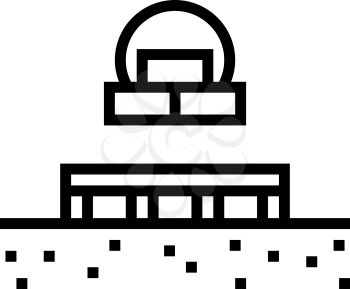 columnar foundation line icon vector. columnar foundation sign. isolated contour symbol black illustration