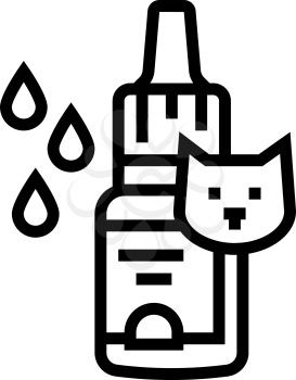 eye drops for cat line icon vector. eye drops for cat sign. isolated contour symbol black illustration