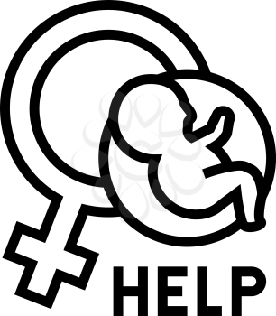 help and consultation fertilization line icon vector. help and consultation fertilization sign. isolated contour symbol black illustration