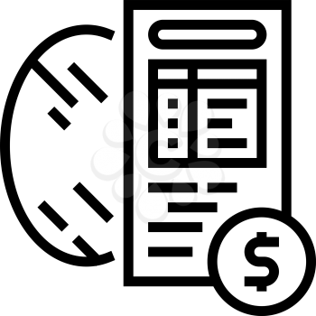 cost calculation, mirror price line icon vector. cost calculation, mirror price sign. isolated contour symbol black illustration