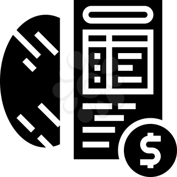 cost calculation, mirror price glyph icon vector. cost calculation, mirror price sign. isolated contour symbol black illustration