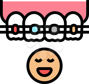 child tooth braces color icon vector. child tooth braces sign. isolated symbol illustration