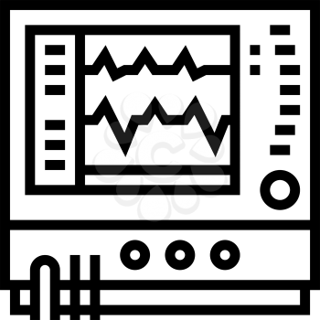 heart rate monitor line icon vector. heart rate monitor sign. isolated contour symbol black illustration