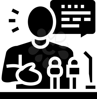 relaiter pr glyph icon vector. relaiter pr sign. isolated contour symbol black illustration