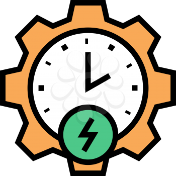 time of energy saving color icon vector. time of energy saving sign. isolated symbol illustration