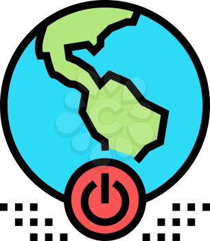 world energy saving color icon vector. world energy saving sign. isolated symbol illustration
