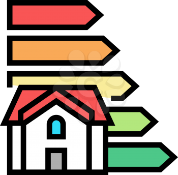 house growth energy saving color icon vector. house growth energy saving sign. isolated symbol illustration