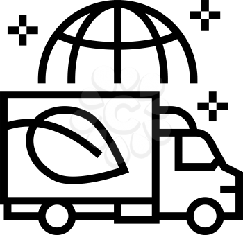 eco delivery truck line icon vector. eco delivery truck sign. isolated contour symbol black illustration