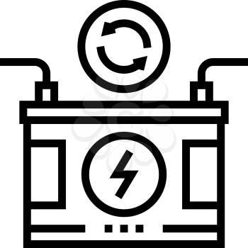 battery energy saving line icon vector. battery energy saving sign. isolated contour symbol black illustration