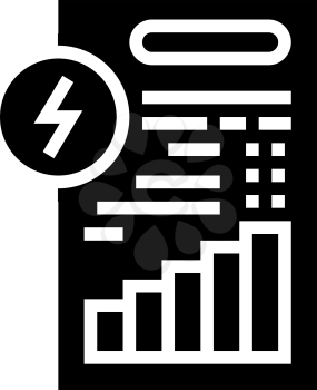 invoice document of energy saving glyph icon vector. invoice document of energy saving sign. isolated contour symbol black illustration