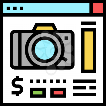photo camera shop department color icon vector. photo camera shop department sign. isolated symbol illustration