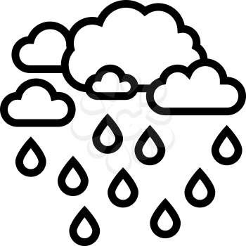 precipitation water line icon vector. precipitation water sign. isolated contour symbol black illustration