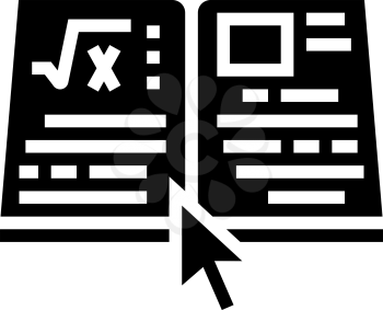 reading online education book glyph icon vector. reading online education book sign. isolated contour symbol black illustration