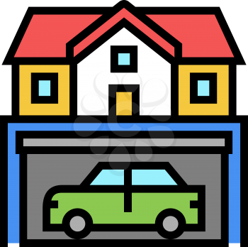 house parking color icon vector. house parking sign. isolated symbol illustration