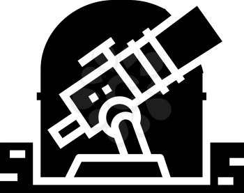 telescope of observatory line icon vector. telescope of observatory sign. isolated contour symbol black illustration