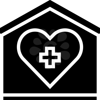 home care service glyph icon vector. home care service sign. isolated contour symbol black illustration