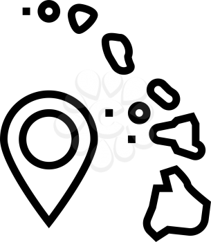 island hawaii map location line icon vector. island hawaii map location sign. isolated contour symbol black illustration