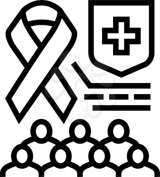 aids social problem line icon vector. aids social problem sign. isolated contour symbol black illustration