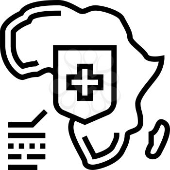 africa social problem line icon vector. africa social problem sign. isolated contour symbol black illustration