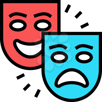 theater tragedy and comedy color icon vector. theater tragedy and comedy sign. isolated symbol illustration