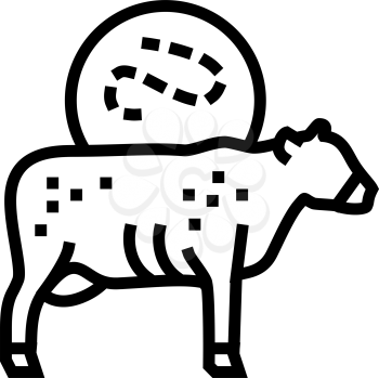 anthrax cow line icon vector. anthrax cow sign. isolated contour symbol black illustration