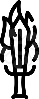 burning sword line icon vector. burning sword sign. isolated contour symbol black illustration