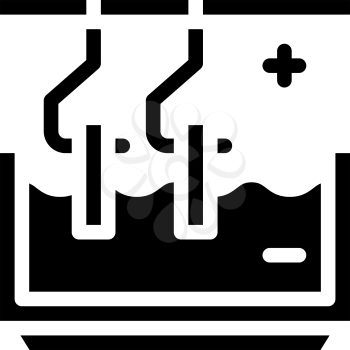 galvanic bath glyph icon vector. galvanic bath sign. isolated contour symbol black illustration