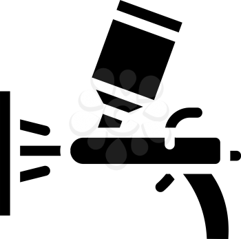 powder coating glyph icon vector. powder coating sign. isolated contour symbol black illustration