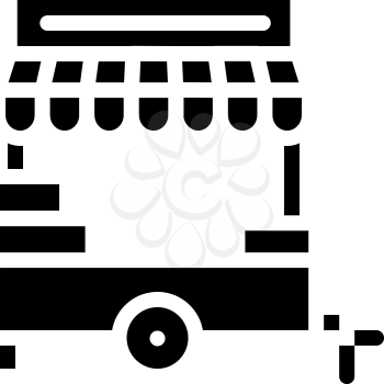fast food cart glyph icon vector. fast food cart sign. isolated contour symbol black illustration