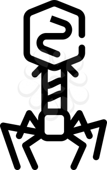 bacteriophage virus line icon vector. bacteriophage virus sign. isolated contour symbol black illustration