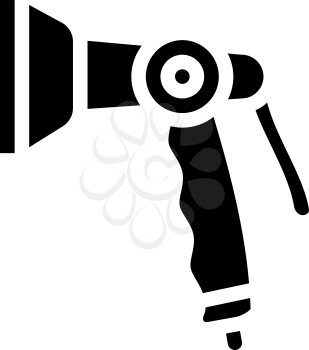 pistol spray watering glyph icon vector. pistol spray watering sign. isolated contour symbol black illustration