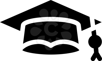 student graduation cap glyph icon vector. student graduation cap sign. isolated contour symbol black illustration