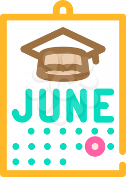date graduation calendar color icon vector. date graduation calendar sign. isolated symbol illustration
