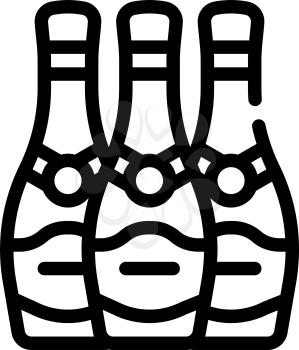 champagne bottles line icon vector. champagne bottles sign. isolated contour symbol black illustration